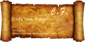 Czövek Fanni névjegykártya