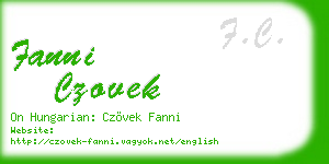 fanni czovek business card